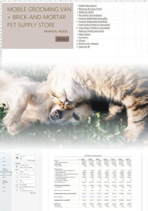 Mobile Grooming and Pet Supply Store Financial Model